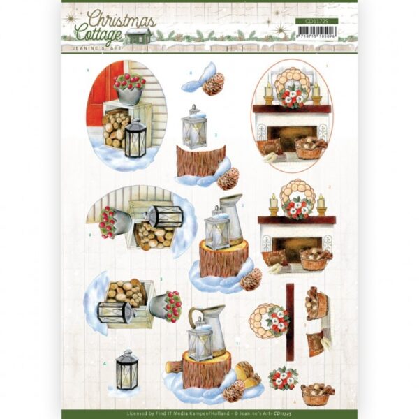 knipvel-3D-Jeanine’s Art - Christmas Cottage - Wood Decorations - CD11725