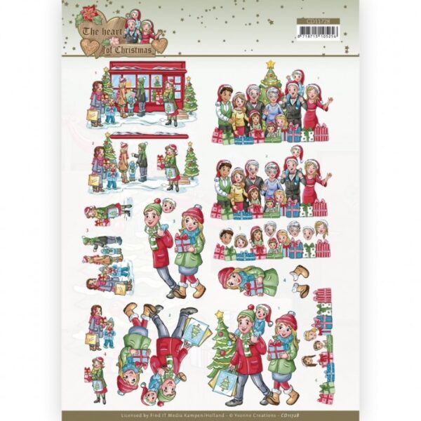 knipvel-3D-Yvonne Creations - The Heart of Christmas - Shopping - CD11728