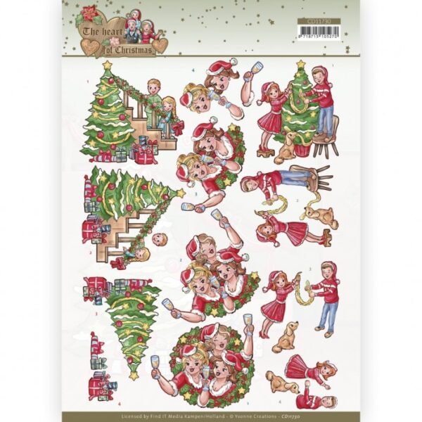 knipvel-3D-Yvonne Creations - The Heart of Christmas - Celebrating - CD11730