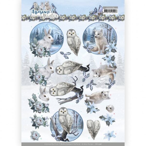 knipvel-3D-Amy Design - Awesome Winter - Winter Animals- CD11736