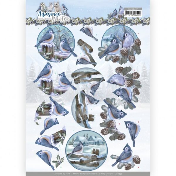 knipvel-3D-Amy Design - Awesome Winter - Winter Birds- CD11737
