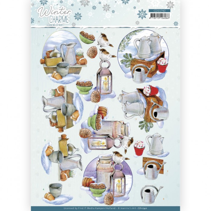 knipvel-3D-Jeanine’s Art - Winter Charme - Zinc Decorations - CD11740