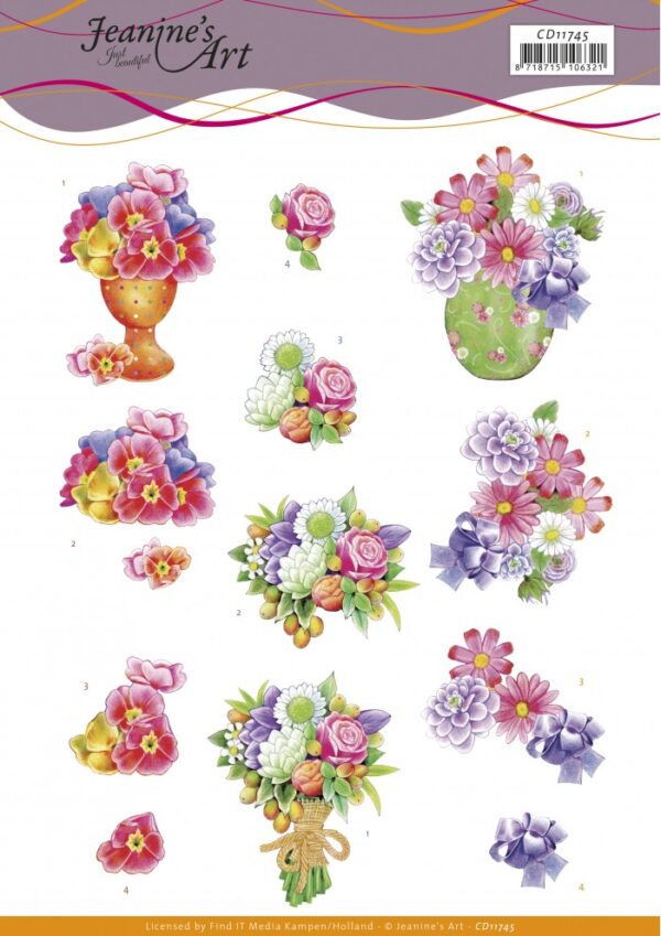 knipvel-3D-Jeanine's Art - Spring Flowers - CD11745