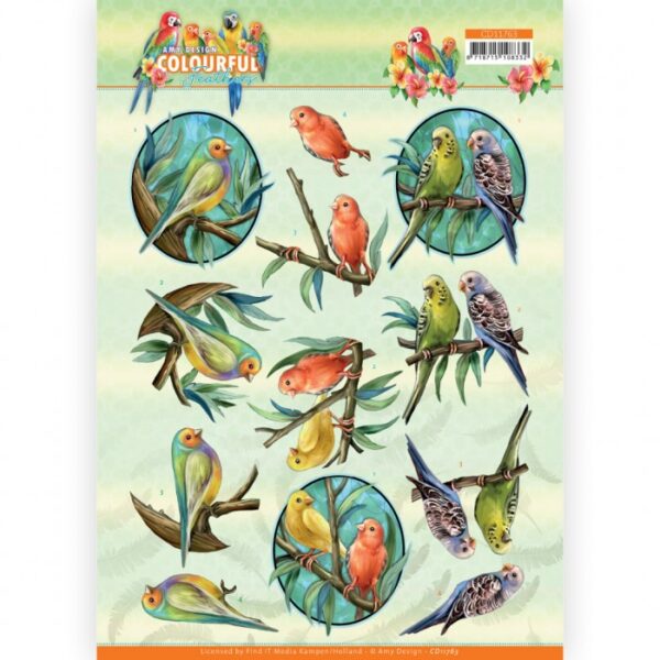 knipvel-Amy-Design -Colourful Feathers - Canary - CD11763