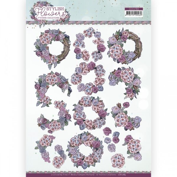 knipvel-3D-Yvonne Creations - Stylish Flowers - Romantic Roses - CD11783