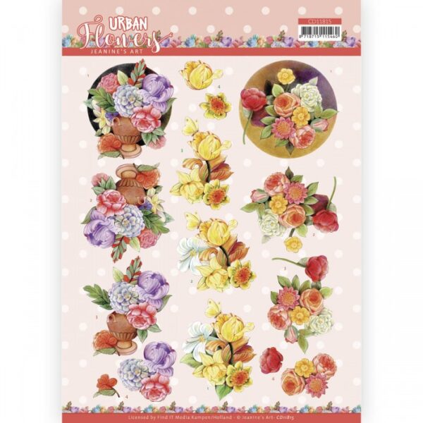 knipvel-3D-Jeanine's Art - Urban Flowers - Floral composition - CD11815
