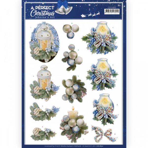 knipvel-3D-Jeanine’s Art - A Perfect Christmas - Christmas Candles - CD11830
