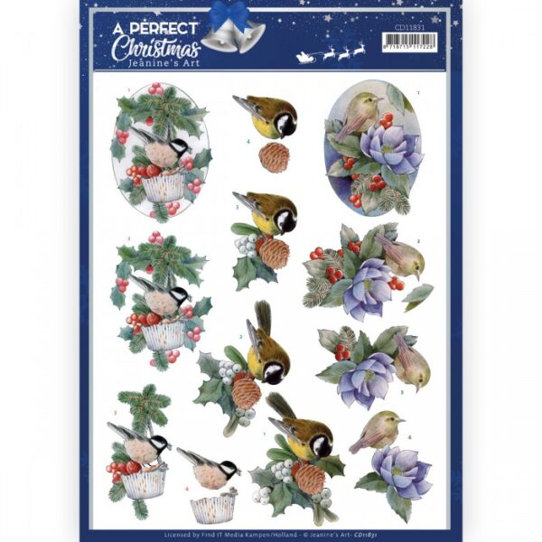 knipvel-3D-Jeanine’s Art - A Perfect Christmas - Christmas Birds - CD11831