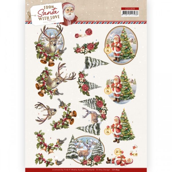 knipvel-Amy-Design - From Santa with Love - Deer - CD11839