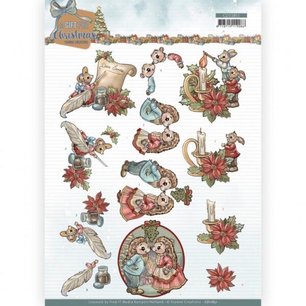 knipvel-3D-Yvonne Creations - A Gift for Christmas - Dear santa - CD11851