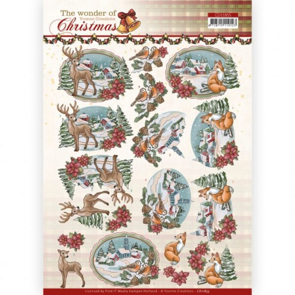 knipvel-3D-Yvonne Creations - The Wonder of Christmas - Wonderful Village - CD11855