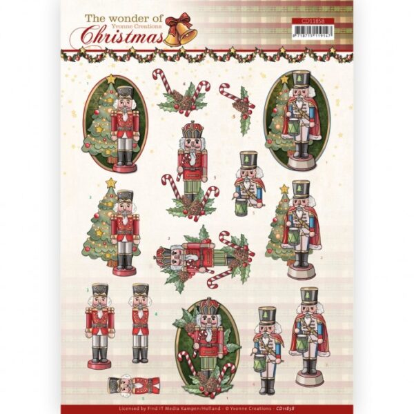 knipvel-3D-Yvonne Creations - The Wonder of Christmas - Wonderful Nutcrackers - CD11858