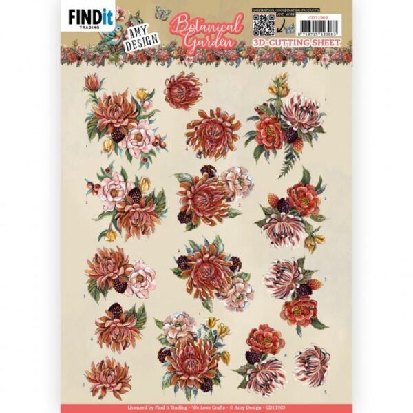 knipvel-3D-Amy Design -Botanical Garden - Colorful Flowers- CD11909