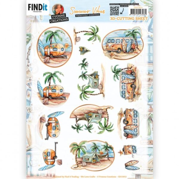knipvel-3D-Yvonne Creations - Summer Vibes - Camping - CD11913
