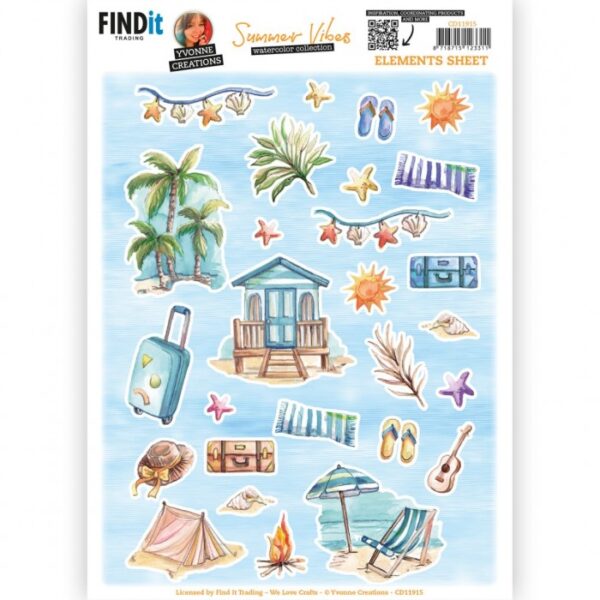 knipvel-3D-Yvonne Creations - Summer Vibes - Small Elements B - CD11915