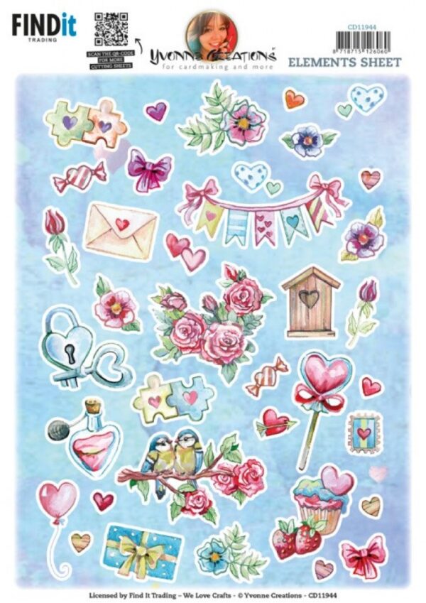 knipvel-3D-Yvonne Creations - Small Elements Valentine - CD11944
