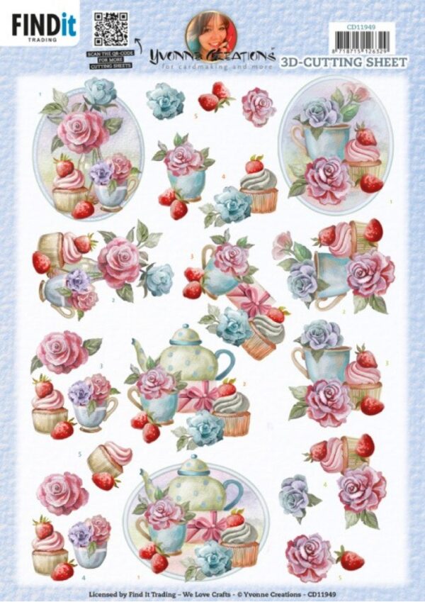 knipvel-3D-Yvonne Creations - Cupcakes - CD11949