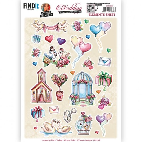 knipvel-3D-Yvonne Creations - Wedding Time - Small Elements B - CD11960