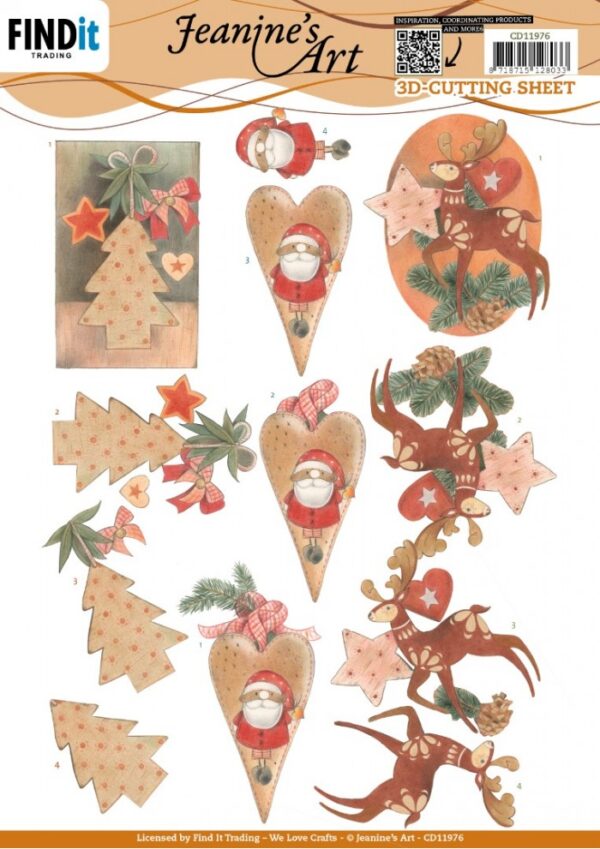 knipvel-3D-Jeanine's Art - Orange Christmas - CD11976