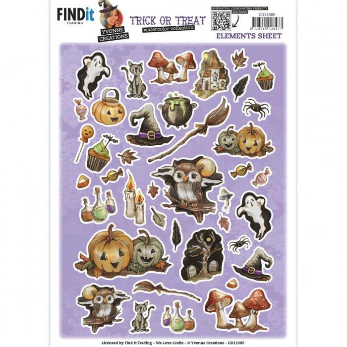 knipvel-3D-Yvonne Creations - Small Elements Halloween - CD11985