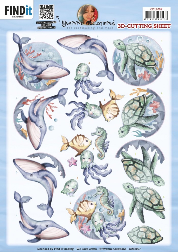 knipvel-3D-Yvonne Creations - Colorful Ocean - CD12007