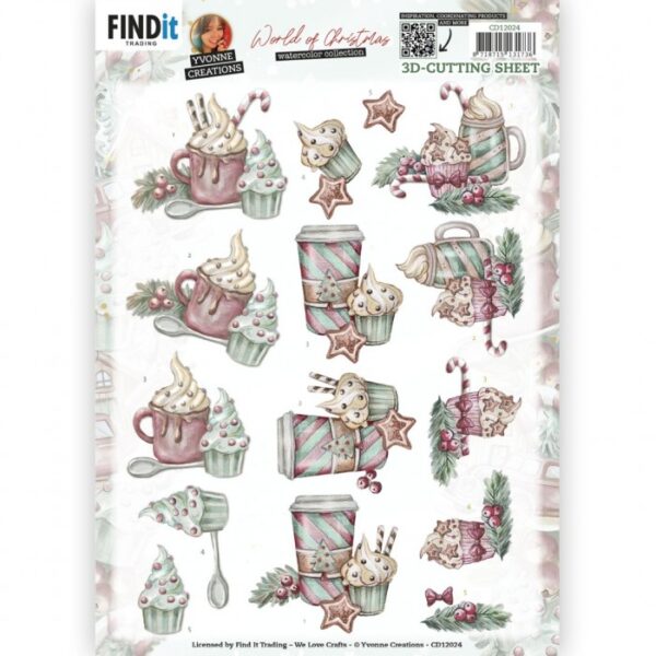 knipvel-3D-Yvonne Creations - World of Christmas - Hot Chocolate - CD12024