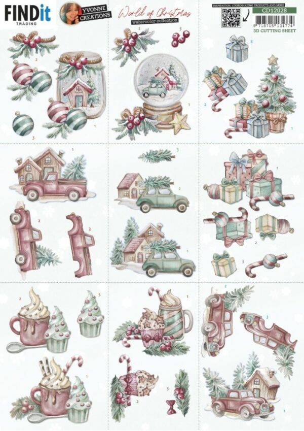 knipvel-3D-Yvonne Creations - World of Christmas - Mini - CD12028