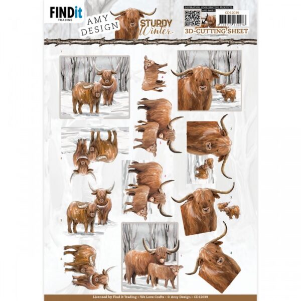 knipvel-Amy Design -Sturdy Winter - Scottish Highlander- CD12039