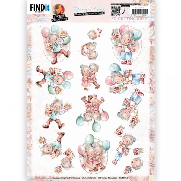 knipvel-3D-Yvonne Creations - Young at Heart - Party - CD12053