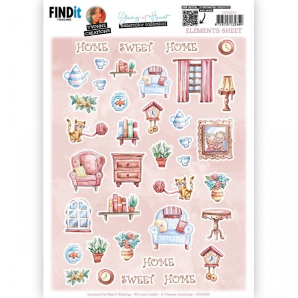 knipvel-3D-Yvonne Creations - Young at Heart - Small Elements B - CD12055