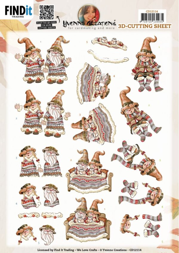 knipvel-3D-Yvonne Creations - Gnomes Blanket - CD12114