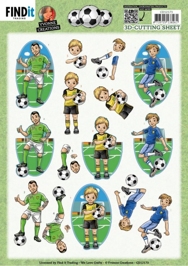 knipvel-3D-Yvonne Creations -  Soccer - CD12173