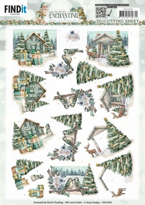 knipvel-3D Cutting Sheets - Amy Design - Enchanting Christmas - Village- CD12193
