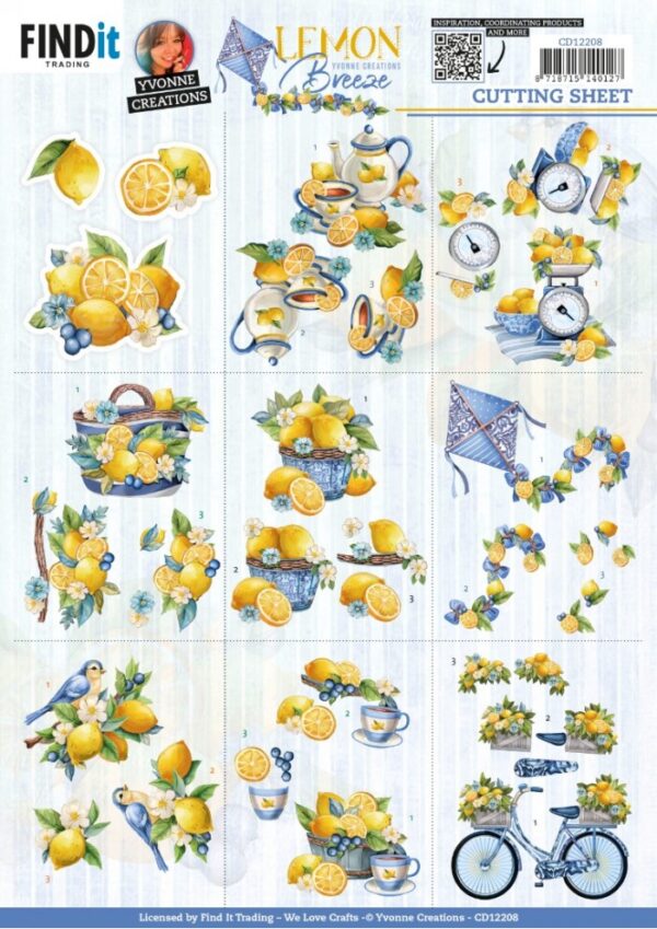 knipvel-3D-Yvonne Creations -  Lemon Breeze - Mini - CD12208