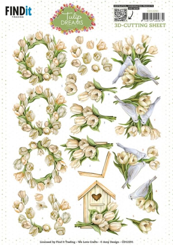 knipvel-Amy Design -Tulip Dreams - Romantic Tulips- CD12291