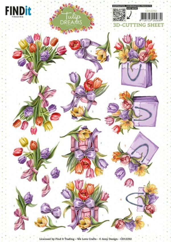 knipvel-Amy Design -Tulip Dreams - Colorful Tulips- CD12292