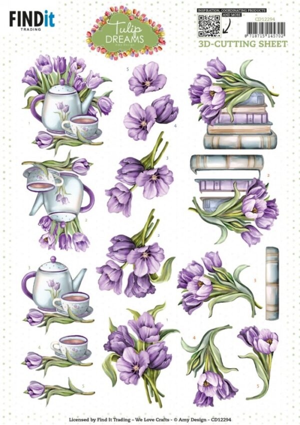 knipvel-Amy Design -Tulip Dreams - MiniTulip Dreams - Purple Tulips- CD12294