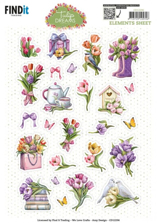 knipvel-3D-Amy Design - Tulip Dreams - Small Elements- CD12296
