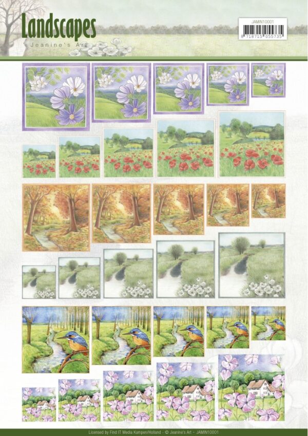 knipvel-3D-Jeanine's Art - Nr. 1 Vierkant Scenery Landscapes - JAMIN10001
