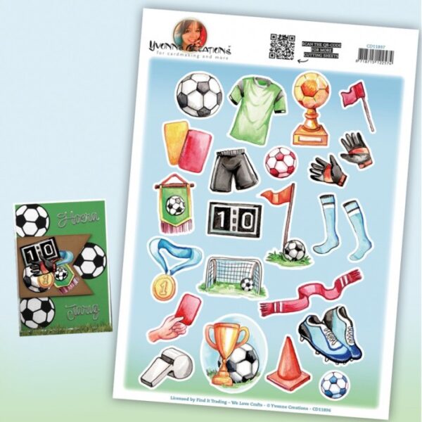 knipvel-3D-Yvonne Creations - Soccer Parts - CD11897