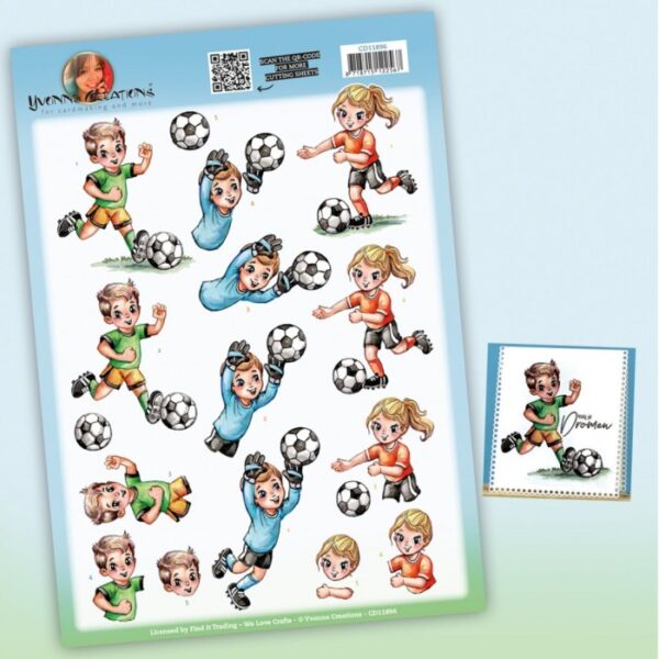 knipvel-3D-Yvonne Creations - Soccer Players - CD11896