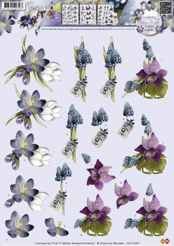 knipvel-3D- Precious Marieke -Bloemen-CD10357