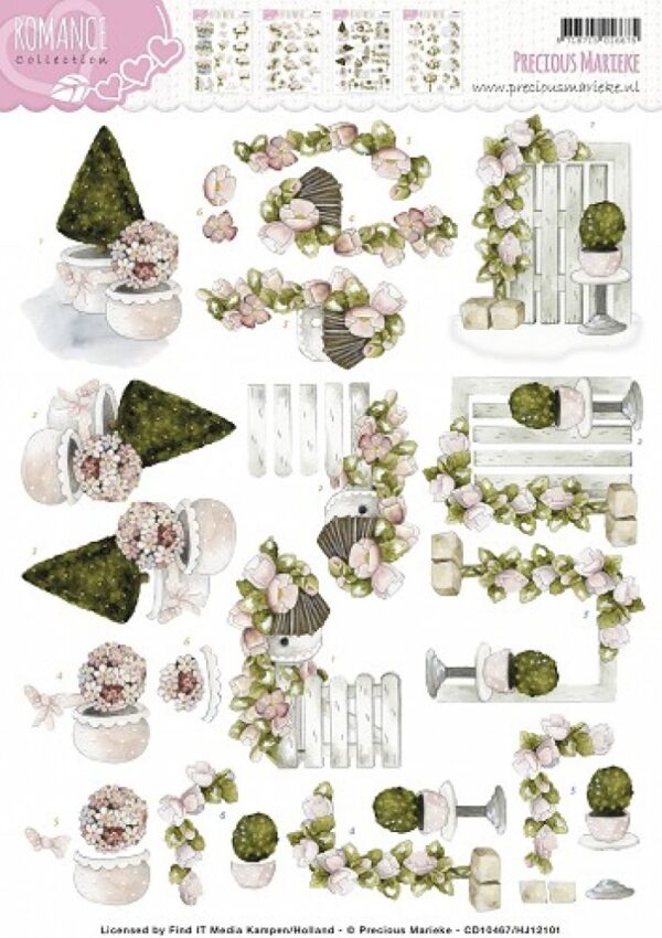 knipvel-3D- Precious Marieke -Garden Flowers Romance-CD10467