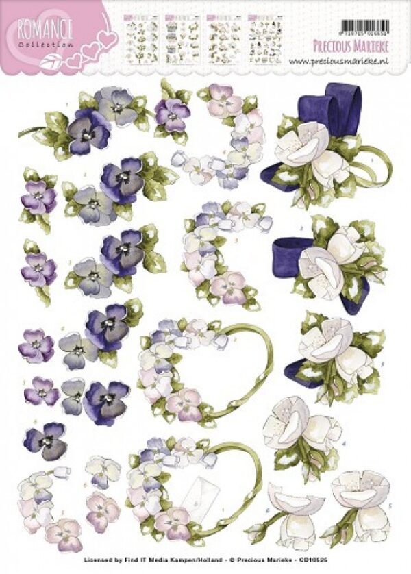 knipvel-3D- Precious Marieke -Flowers Romance-CD10525