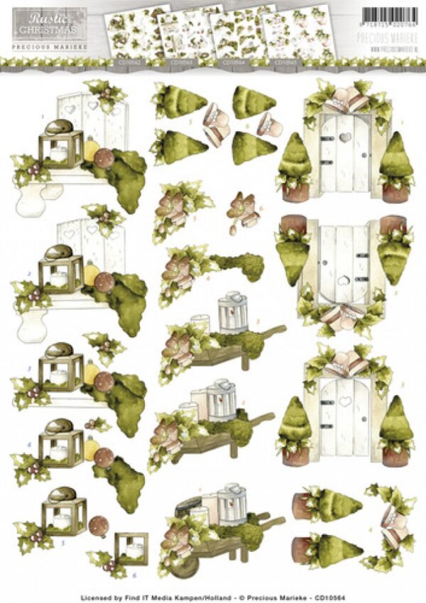 knipvel-3D- Precious Marieke -Rustic Christmas - Garden-CD10564