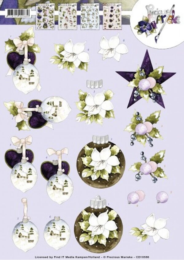 knipvel-3D- Precious Marieke - Baubles -CD10566