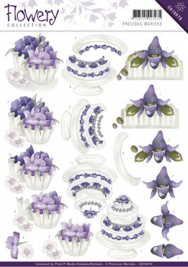knipvel-3D- Precious Marieke -Congratulations Flowery-CD10670
