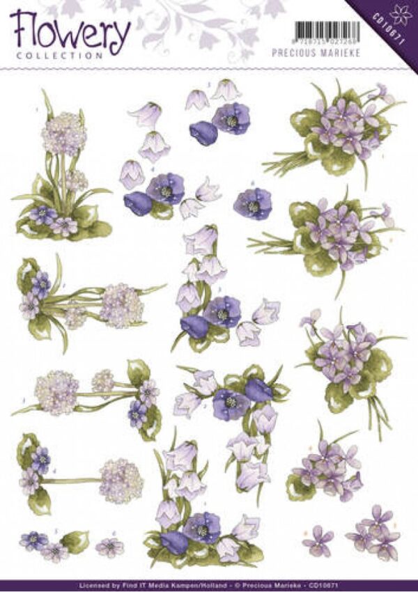 knipvel-3D- Precious Marieke - Field Flowers Flowery - CD10671