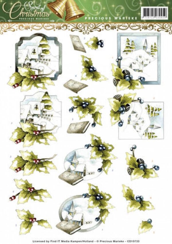 knipvel-3D- Precious Marieke -Spirit of Christmas - Landscape-CD10733
