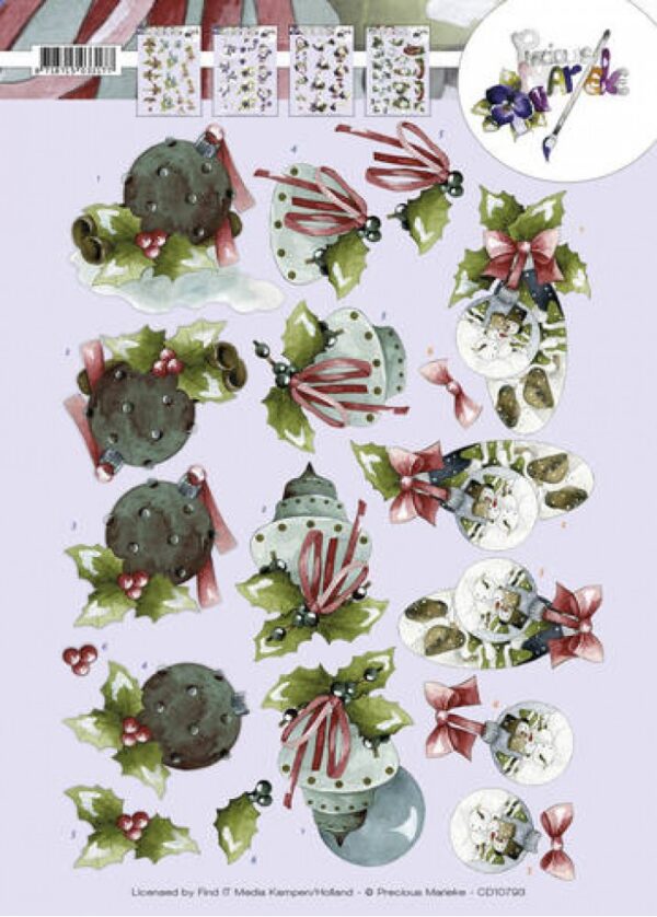 knipvel-3D- Precious Marieke - Kerstballen -CD10793